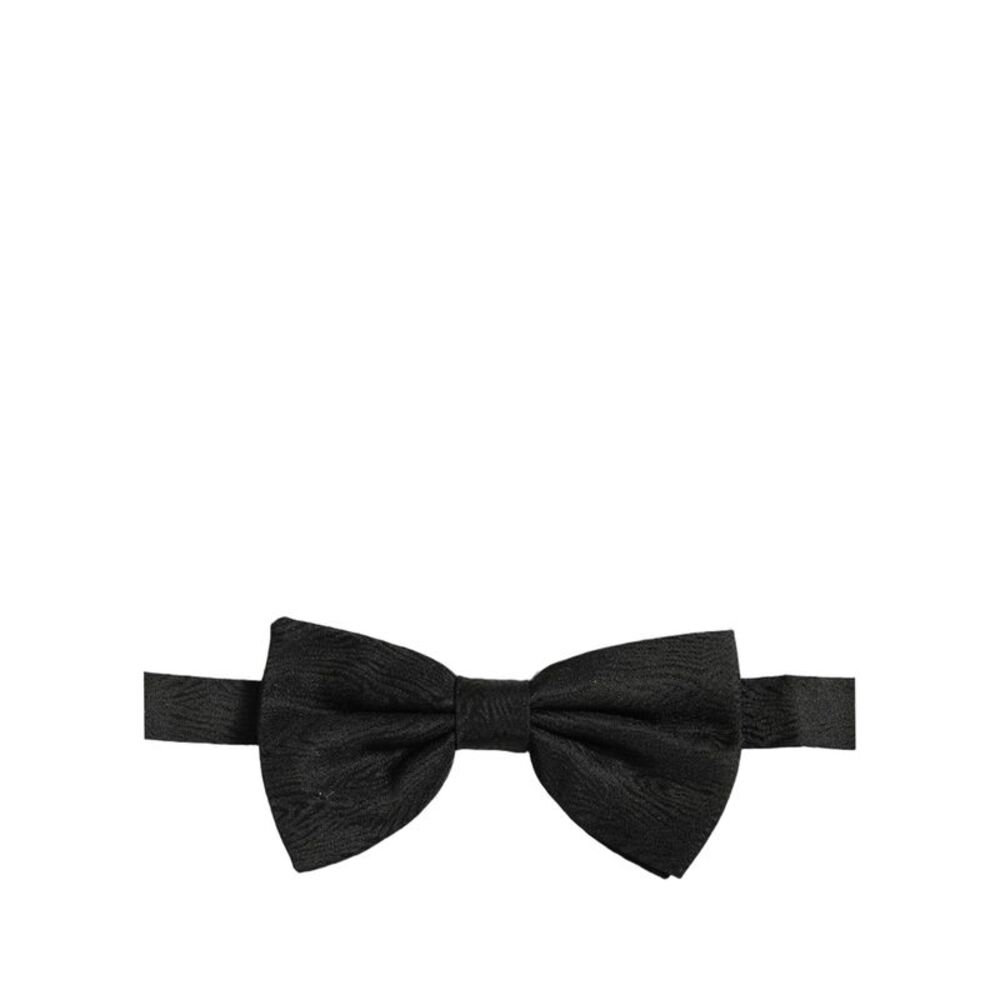 Dolce & Gabbana Men Dark Gray Silk Brocade Adjustable Neck Papillon Bow Men's